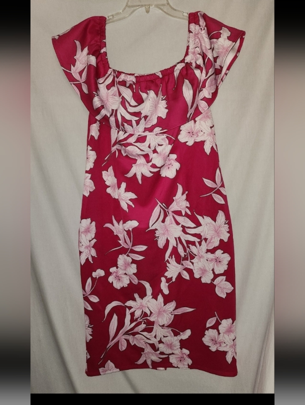Lane bryant womens size 14 pink floral midi length dress